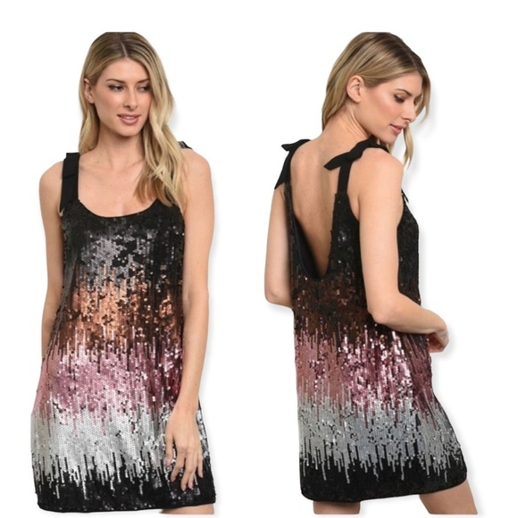 essue Dresses & Skirts - Essue Sequined ombré mini cocktail dress